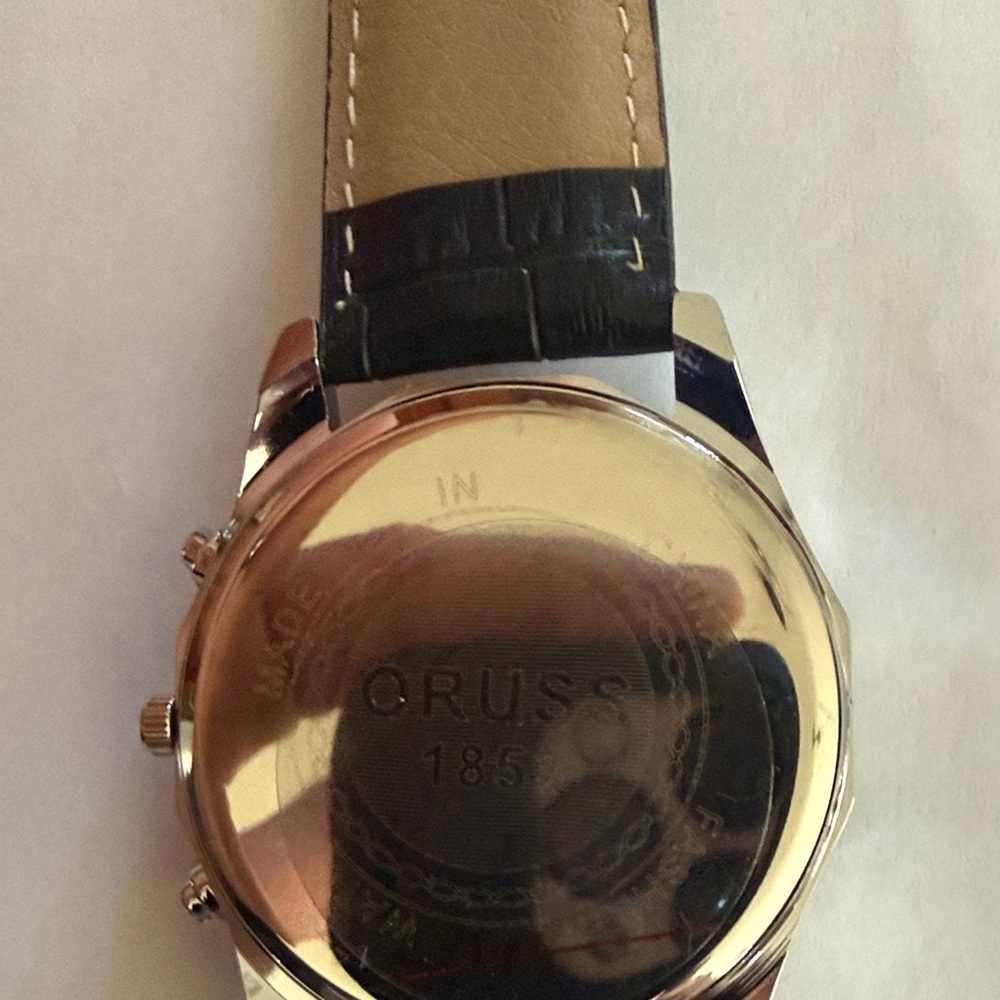 #19 ORUSS Black and Silver Watch w/Tachymeter - Picture 2 of 5